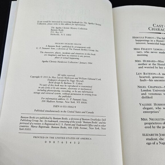 Agatha Christie Hickory Dickory Death Hardcover Leather Mystery Collection 1984 - Picture 3 of 10